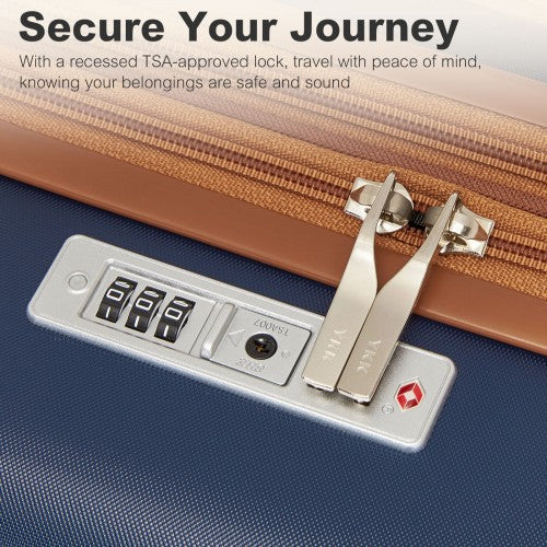 Kono 28" KSK2484 - Expandable Lightweight Hard Shell ABS+PC Check-In Suitcase with TSA Lock Ideal for Extended Trips and Secure Travel