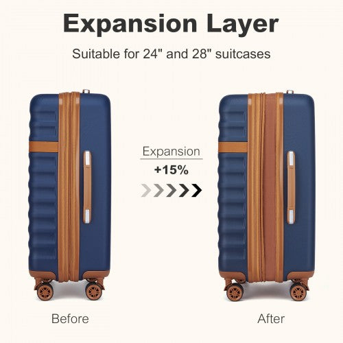 Kono 28" KSK2484 - Expandable Lightweight Hard Shell ABS+PC Check-In Suitcase with TSA Lock Ideal for Extended Trips and Secure Travel