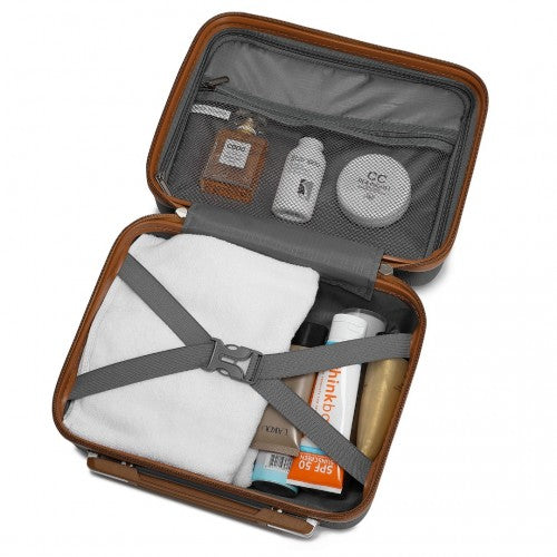KSK2486 - Kono Stylish ABS+PC Polka Dot Hard Shell Suitcase With TSA Lock And Vanity Case 4 Piece Set