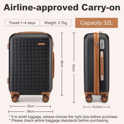 KSK2486 - Kono Stylish ABS+PC Polka Dot Hard Shell Suitcase With TSA Lock And Vanity Case 4 Piece Set