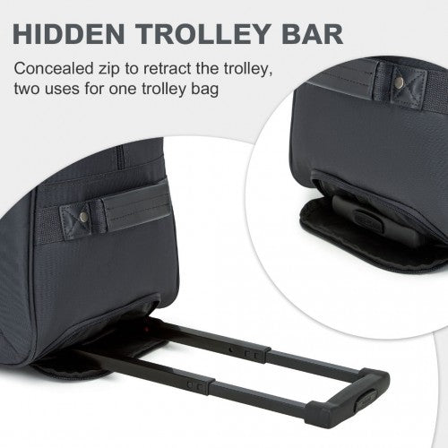KSK2489 - Kono Durable Folding Travel Trolley Bag with Enhanced Features and Multi Compartment - Grey