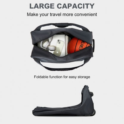 KSK2489 - Kono Durable Folding Travel Trolley Bag with Enhanced Features and Multi Compartment - Grey