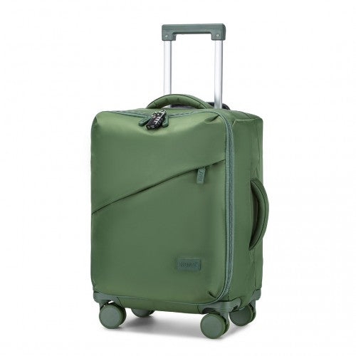 KSK2491 - Kono 20 Inch Lightweight Soft Shell Carry On Cabin Size Suitcase with TSA Lock and Separate Wet/Dry Compartment - Green