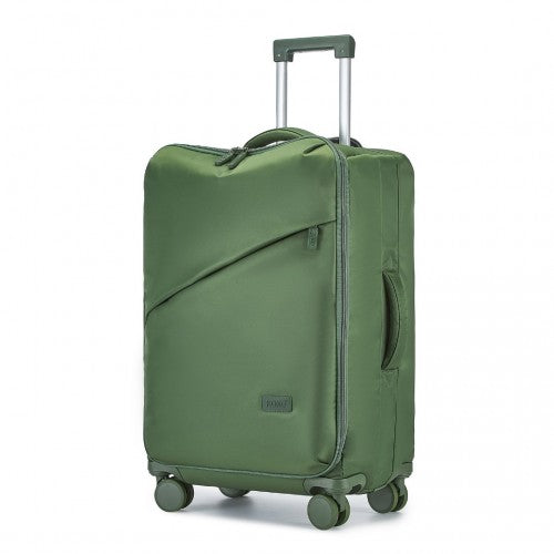 KSK2491 - Kono 3-Piece 20/24/28 Inch Lightweight Durable Soft Shell Suitcase Set with TSA Lock and Separate Wet/Dry Compartment - Green