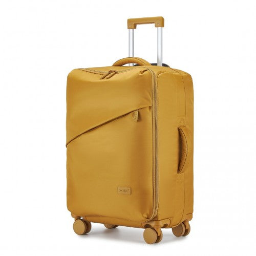 KSK2491 - Kono 3-Piece 20/24/28 Inch Lightweight Durable Soft Shell Suitcase Set with TSA Lock and Separate Wet/Dry Compartment - Yellow