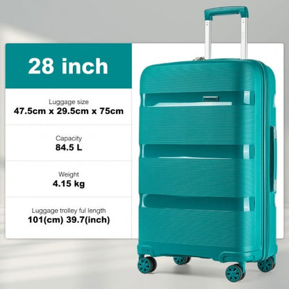 Kono 28" KSK2492 - PP Hardshell Checked Luggage - Lightweight Suitcase with TSA Lock, 360° Spinner Wheels