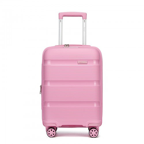 KSK2492 - Kono 19-Inch PP Hardshell Carry-On Suitcase–Lightweight Cabin Luggage with TSA Lock, 360° Silent Spinner Wheels - Pink