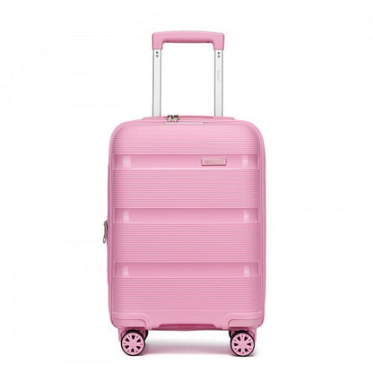 KSK2492 - Kono 19-Inch PP Hardshell Carry-On Suitcase–Lightweight Cabin Luggage with TSA Lock, 360° Silent Spinner Wheels - Pink