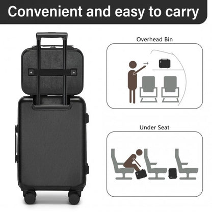 KSK2493 - Kono 12 inch Hard Shell Cosmetic Case – Durable Travel Makeup Organizer with YKK Zipper - Black