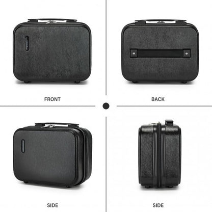 KSK2493 - Kono 12 inch Hard Shell Cosmetic Case – Durable Travel Makeup Organizer with YKK Zipper - Black