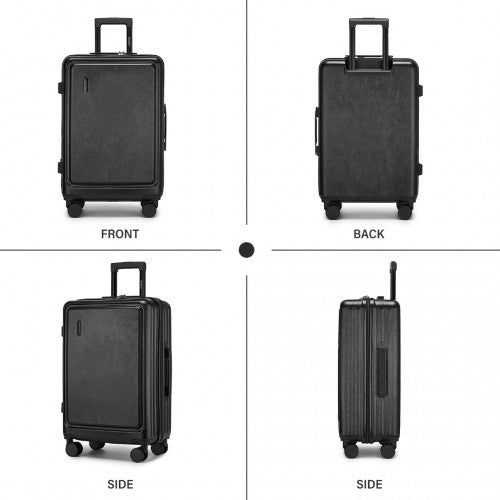 KSK2493 - Kono Durable 24 Inch ABS+PC Hardshell Suitcase with TSA Lock Lightweight Travel Luggage with 360° Spinner Wheels - Black