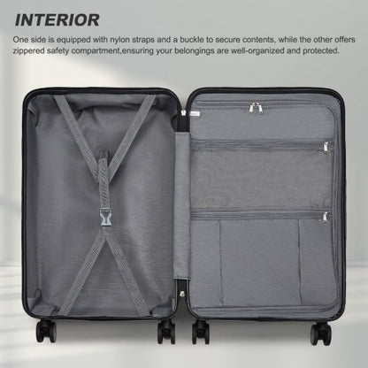 KSK2493 - Kono Durable 24 Inch ABS+PC Hardshell Suitcase with TSA Lock Lightweight Travel Luggage with 360° Spinner Wheels - Black