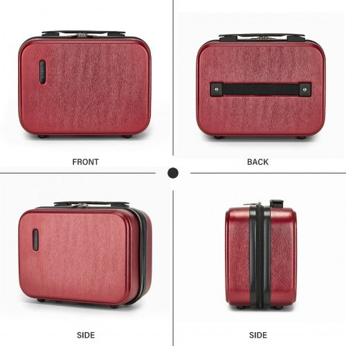 KSK2493 - Kono Durable ABS+PC Hardshell Luggage Set with TSA Lock 360° Spinner Wheels 4-Piece Set 20/24/28 And Vanity Case - Burgundy