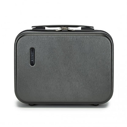 KSK2493 - Kono 12 inch Hard Shell Cosmetic Case – Durable Travel Makeup Organizer with YKK Zipper - Grey