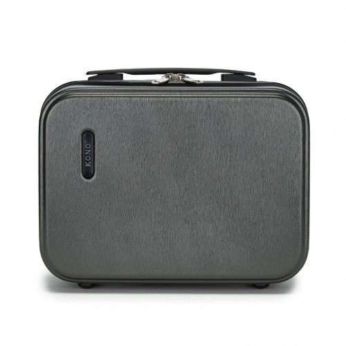 KSK2493 - Kono 12 inch Hard Shell Cosmetic Case – Durable Travel Makeup Organizer with YKK Zipper - Grey