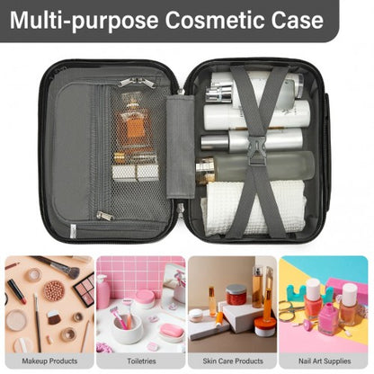 KSK2493 - Kono 12 inch Hard Shell Cosmetic Case – Durable Travel Makeup Organizer with YKK Zipper - Grey
