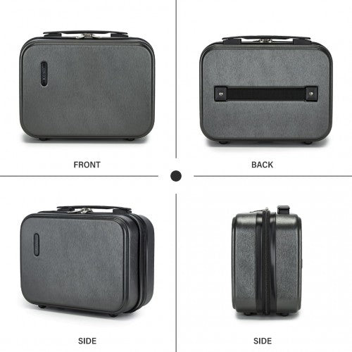 KSK2493 - Kono 12 inch Hard Shell Cosmetic Case – Durable Travel Makeup Organizer with YKK Zipper - Grey