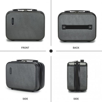 KSK2493 - Kono 12 inch Hard Shell Cosmetic Case – Durable Travel Makeup Organizer with YKK Zipper - Grey