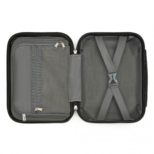 KSK2493 - Kono 12 inch Hard Shell Cosmetic Case – Durable Travel Makeup Organizer with YKK Zipper - Grey
