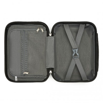 KSK2493 - Kono 12 inch Hard Shell Cosmetic Case – Durable Travel Makeup Organizer with YKK Zipper - Grey