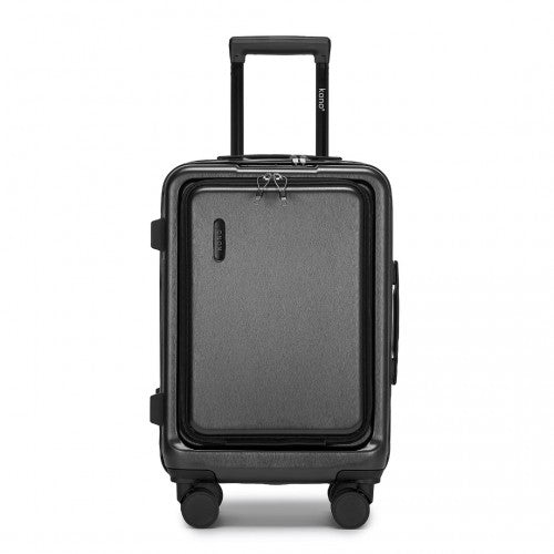KSK2493 - Kono Durable ABS+PC 20 inch Carry-On Hardshell Suitcase with TSA Lock & Front Laptop Compartment - Grey
