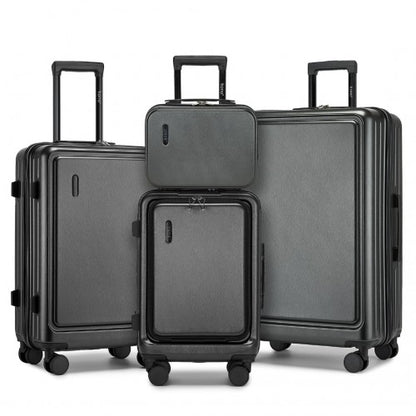 KSK2493 - Kono Durable ABS+PC Hardshell Luggage Set with TSA Lock 360° Spinner Wheels 4-Piece Set 20/24/28 And Vanity Case - Grey