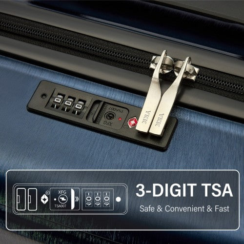 KSK2493 - Kono Durable 28 Inch ABS+PC Hardshell Suitcase with TSA Lock Lightweight Travel Luggage with 360° Spinner Wheels - Navy