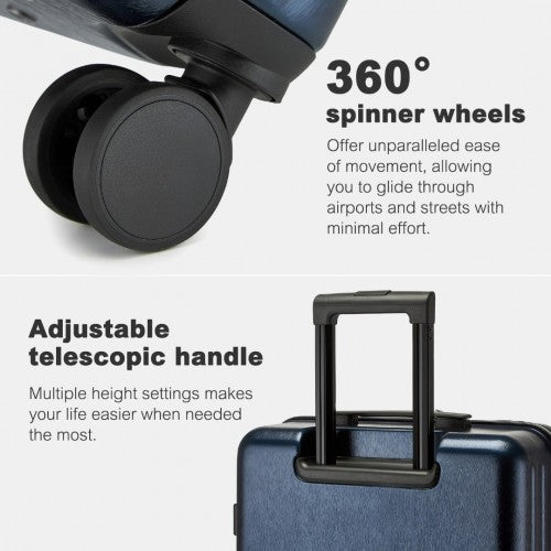 KSK2493 - Kono Durable 28 Inch ABS+PC Hardshell Suitcase with TSA Lock Lightweight Travel Luggage with 360° Spinner Wheels - Navy
