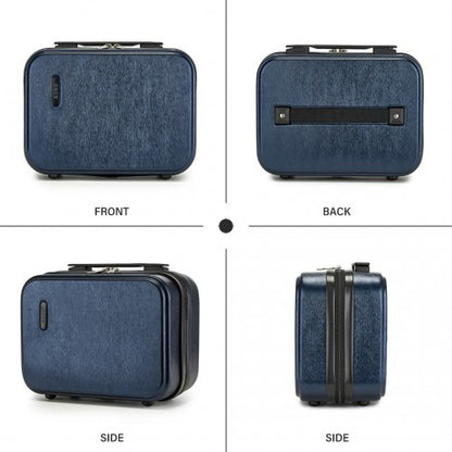 KSK2493 - Kono Durable ABS+PC Hardshell Luggage Set with TSA Lock 360° Spinner Wheels 4-Piece Set 20/24/28 And Vanity Case - Navy