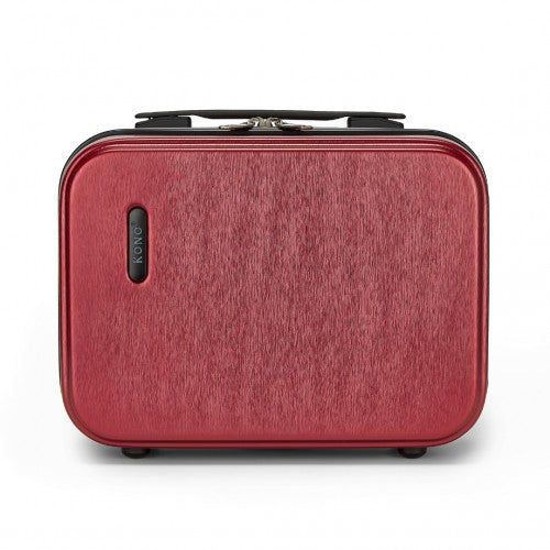 KSK2493 - Kono 12 inch Hard Shell Cosmetic Case – Durable Travel Makeup Organizer with YKK Zipper - Burgundy