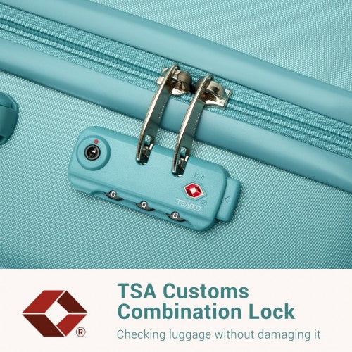 KSK2494 - Kono 3-Piece Minimalist Hard Shell ABS+PC Luggage Set with TSA Lock and 360° Spinner Wheels - Blue