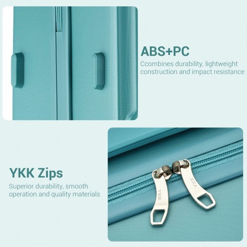 KSK2494 - Kono 3-Piece Minimalist Hard Shell ABS+PC Luggage Set with TSA Lock and 360° Spinner Wheels - Blue