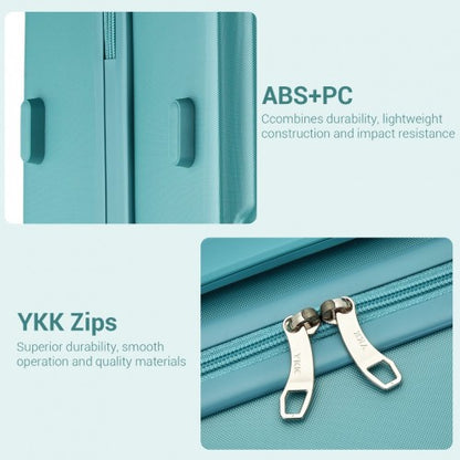 KSK2494 - Kono 3-Piece Minimalist Hard Shell ABS+PC Luggage Set with TSA Lock and 360° Spinner Wheels - Blue