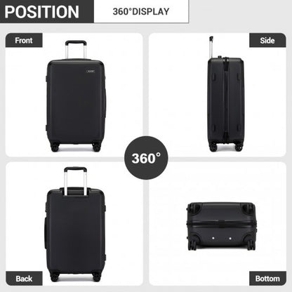 KSK2494 - Kono 24 Inch Minimalist Hard Shell ABS+PC Check-In Suitcase with TSA Lock 360° Spinner Wheels - Black