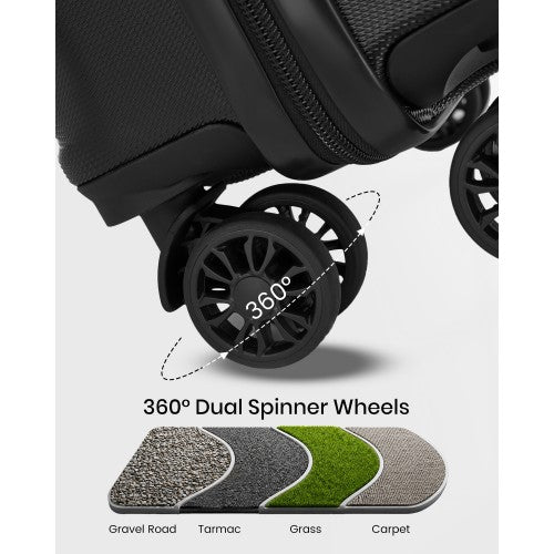 KSK2581 - Kono 16 Inch ABS+PC Compact Cabin Suitcase – Lightweight Hard Shell Carry-On with Spinner Wheels