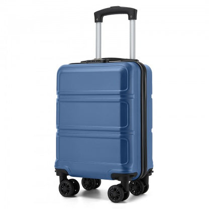 KSK2581 - Kono 15″ Lightweight ABS+PC Hard Shell Cabin Suitcase with Removable Spinner Wheels 45×30×20 cm - Navy