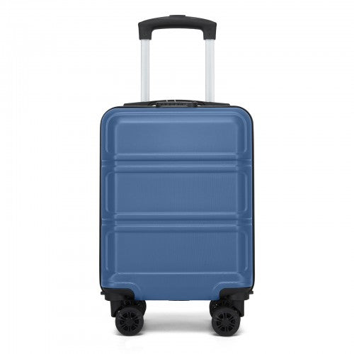 KSK2581 - Kono 15″ Lightweight ABS+PC Hard Shell Cabin Suitcase with Removable Spinner Wheels 45×30×20 cm - Navy