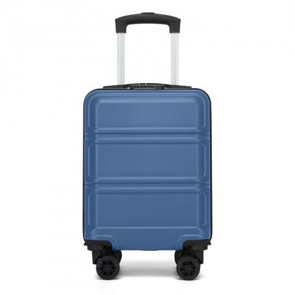 KSK2581 - Kono 15″ Lightweight ABS+PC Hard Shell Cabin Suitcase with Removable Spinner Wheels 45×30×20 cm - Navy