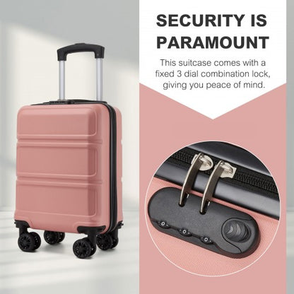 KSK2581 - Kono 15″ Lightweight ABS+PC Hard Shell Cabin Suitcase with Removable Spinner Wheels 45×30×20 cm - Nude