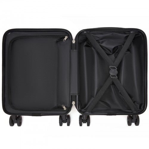 KSK2581 - Kono 15″ Lightweight ABS+PC Hard Shell Cabin Suitcase with Removable Spinner Wheels 45×30×20 cm - Navy