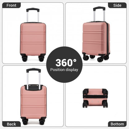 KSK2581 - Kono 15″ Lightweight ABS+PC Hard Shell Cabin Suitcase with Removable Spinner Wheels 45×30×20 cm - Nude
