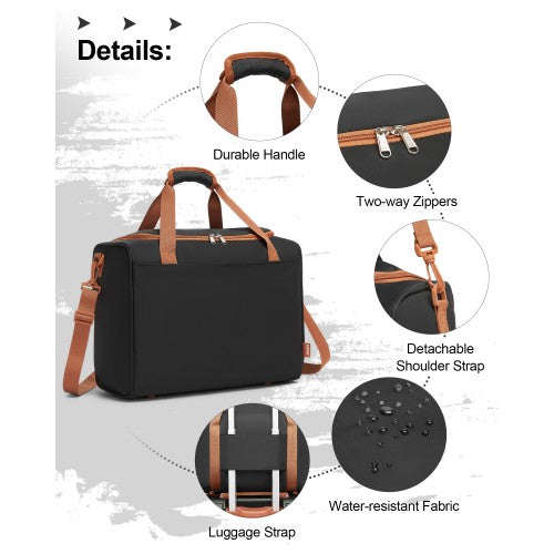 KSK2592+TVK2521 - Kono 20 Inch ABS+PC Cabin Suitcase with Travel Bag, Carry-On Luggage Set