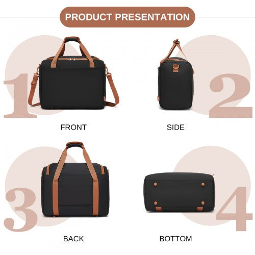 KSK2592+TVK2521 - Kono 20 Inch ABS+PC Cabin Suitcase with Travel Bag, Carry-On Luggage Set