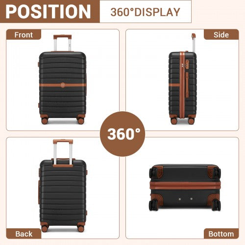 KSK2592+TVK2521 - Kono 20 Inch ABS+PC Cabin Suitcase with Travel Bag, Carry-On Luggage Set