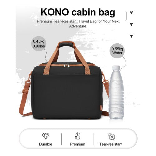 KSK2592+TVK2521 - Kono 20 Inch ABS+PC Cabin Suitcase with Travel Bag, Carry-On Luggage Set