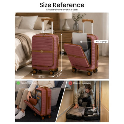 KSK2592 - Kono 21-Inch Front-Opening Cabin Suitcase with 15.6-Inch Laptop Compartment