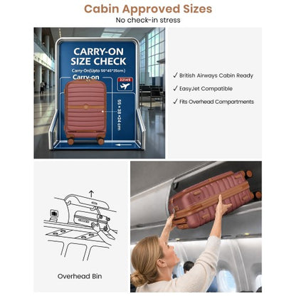 KSK2592 - Kono 21-Inch Front-Opening Cabin Suitcase with 15.6-Inch Laptop Compartment