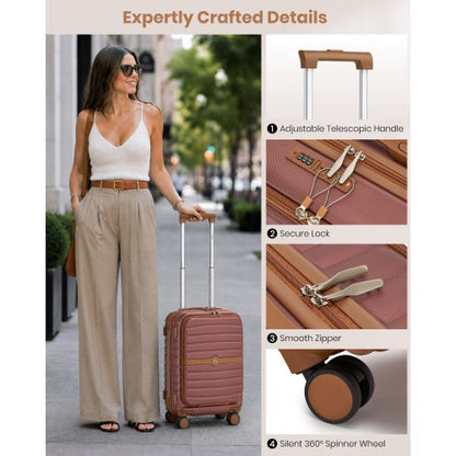 KSK2592 - Kono 21-Inch Front-Opening Cabin Suitcase with 15.6-Inch Laptop Compartment