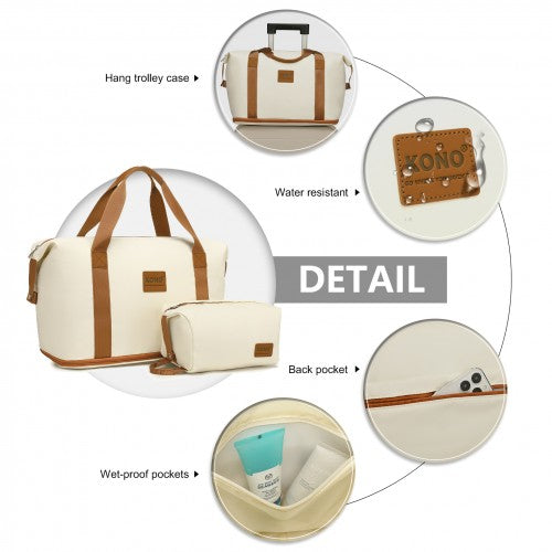 KSK2592+EA2212 - Kono 28 Inch Large ABS+PC Hard Shell Suitcase Set with Travel Bag & Toiletry Pouch