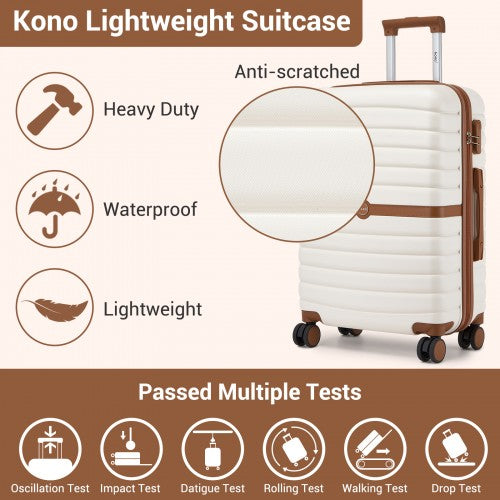 KSK2592+EA2212 - Kono 28 Inch Large ABS+PC Hard Shell Suitcase Set with Travel Bag & Toiletry Pouch